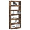 vidaXL Book Cabinet Smoked Oak 80 x 30 x 198 cm Engineered Wood