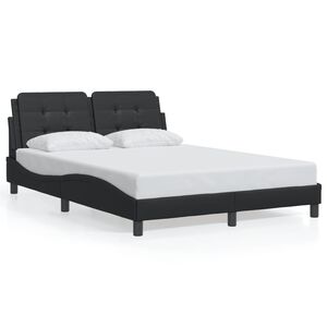 vidaXL Bed Frame without Mattress "Zadar" Black 140x190 cm Faux Leather