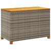 vidaXL Garden Storage Box Grey 110x55x63 cm Poly Rattan Acacia Wood