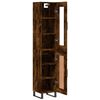 vidaXL Highboard Smoked Oak 34.5x34x180 cm Engineered Wood