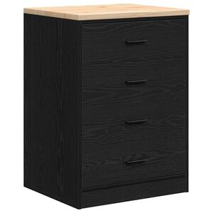 vidaXL Garage Storage Cabinet Black 60x51x85 cm Solid Wood Pine