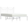 vidaXL Metal Bed Frame without Mattress with Headboard White 120x200cm