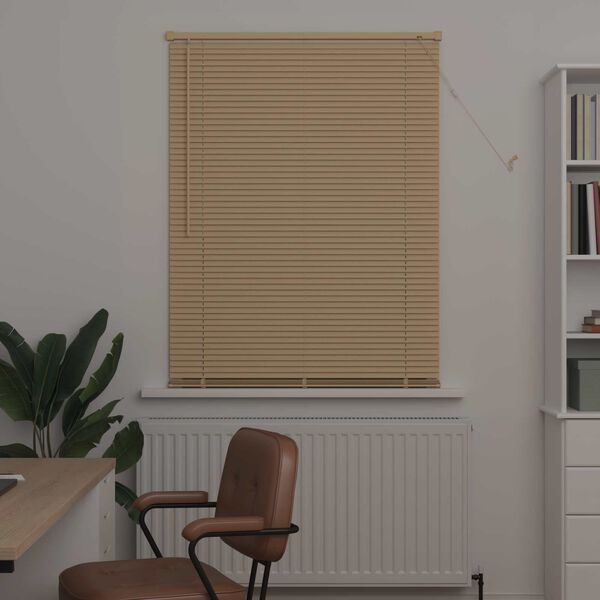 vidaXL Venetian Blind Manual Light Brown with Pattern 150 x 100 cm PVC