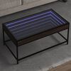 vidaXL Coffee Table with Infinity LED Brown Oak 90x50x41 cm