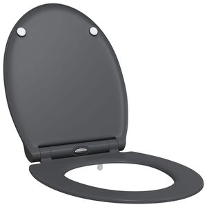 vidaXL Toilet Seat Anthracite 47 x 37.5 x 3.8 cm Duroplast