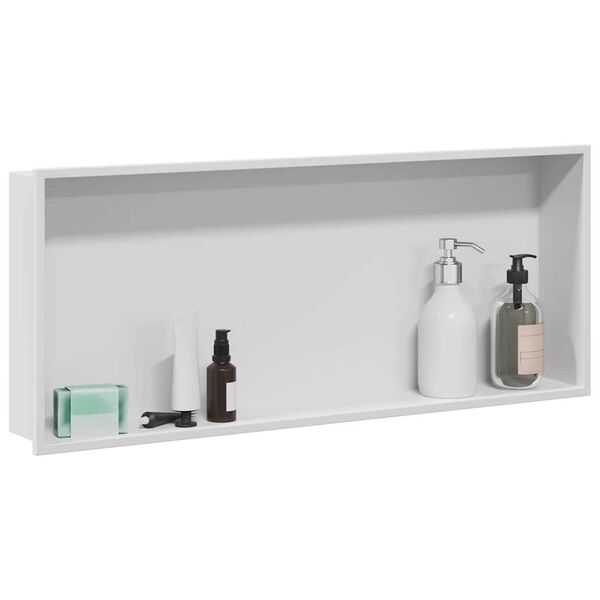 vidaXL Shower Niche White 75 x 30 x 9.5 cm Stainless Steel