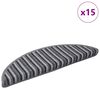 vidaXL Self-adhesive Stair Mats 15 pcs Grey 56 x 17 x 3 cm