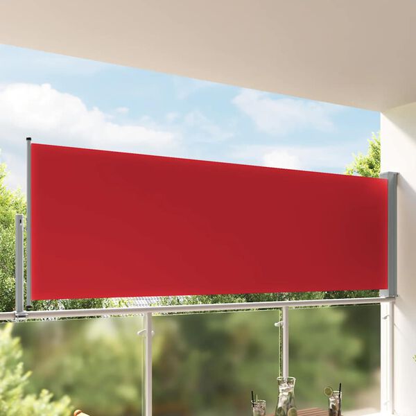 vidaXL Patio Retractable Side Awning 120x300 cm Red