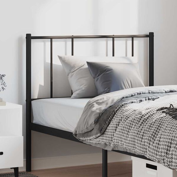 vidaXL Metal Replace Headboard Black 100 cm