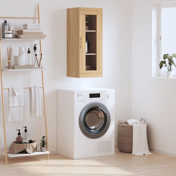 vidaXL Wall Mounted Cabinet Sonoma Oak 34.5x34x90 cm
