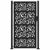 vidaXL Garden Gate Black 100x175 cm Steel Leaf Design