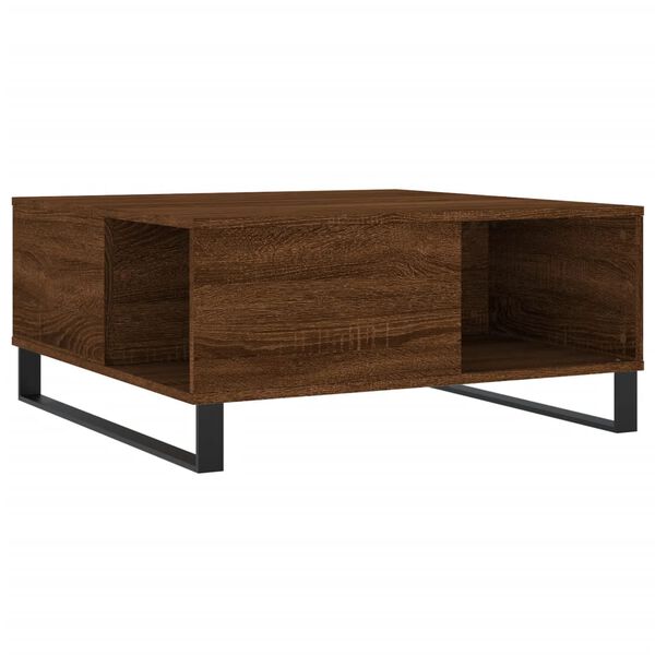 vidaXL Coffee Table Brown Oak 80x80x36.5 cm Engineered Wood