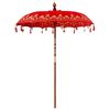 vidaXL Balinese Parasol Red 180-190 cm Cotton and solid wood
