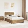 vidaXL Bed Frame with Drawer Artisan Oak 120 x 190 cm Engineered Wood