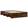 vidaXL Bed Frame without Mattress Smoked Oak 140x190 cm Engineered Wood