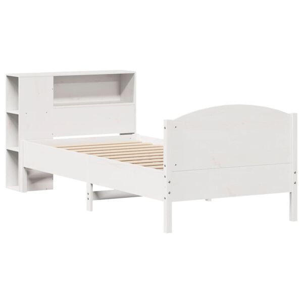 vidaXL Bookcase Bed without Mattress White 90x200cm Solid Wood Pine