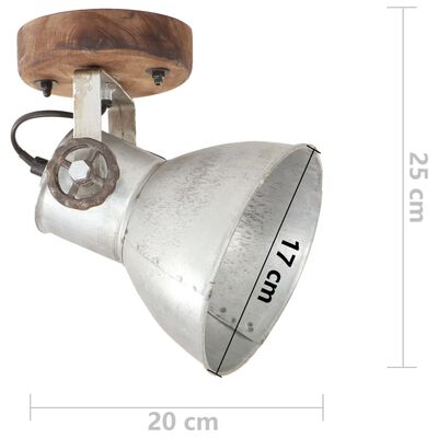 vidaXL Industrial Wall/Ceiling Lamps 2 pcs Silver 20x25 cm E27