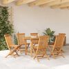 vidaXL Garden Dining Set 7 pcs Brown Solid Teak Wood