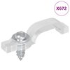 vidaXL LED Strip Clips 23.8 mm 12 pcs Transparent Plastic and Iron
