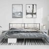 vidaXL Metal Bed Frame without Mattress with Headboard Black 183x213cm