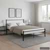vidaXL Bed Frame without Mattress Black Metal 120x200 cm