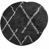 vidaXL Shaggy Rug PAMPLONA High Pile Modern Black and Cream &Oslash; 100 cm