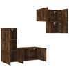 vidaXL 4 Piece TV Wall Units Smoked Oak Engineered Wood