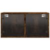 vidaXL Wall Cabinets with Glass Doors 2 pcs Smoked Oak 68.5x37x35 cm