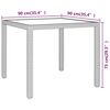 vidaXL Garden Table Grey 90x90x75 cm Poly Rattan