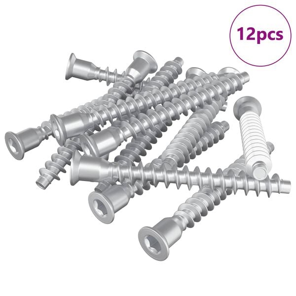 vidaXL Confirmat Screws 12 pcs Silver Metal