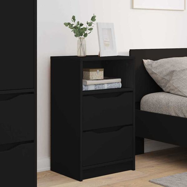 vidaXL Bedside Tables 2 pcs Black 40 x 30 x 467 cm Engineered Wood