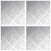 vidaXL Stair Tread Square 4 pcs Silver 20 x 20 cm Aluminium