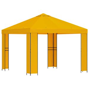 vidaXL Gazebo 3 x 3 m Yellow Polyester and Steel 190 gsm