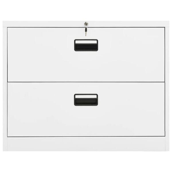 vidaXL Filing Cabinet White 90x46x72.5 cm Steel