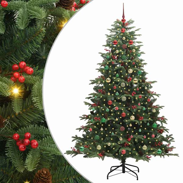 vidaXL Artificial Christmas Tree with 300 LEDs with Stand Green 180 cm