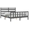 vidaXL Bed Frame without Mattress Grey King Size Solid Wood Pine