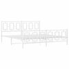 vidaXL Metal Bed Frame without Mattress with Footboard White 180x200cm