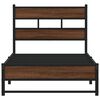 vidaXL Metal Bed Frame without Mattress Brown Oak 90x190 cm Single