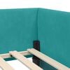 vidaXL Corner Bed Frame with Headboard Turquoise 80 cm x 200 cm Velvet