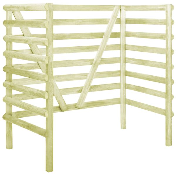 vidaXL Double Bin Shed Green 140x80x150 cm Impregnated Pinewood