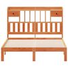 vidaXL Bookcase Bed without Mattress Wax Brown 135x190cm Solid Wood Pine
