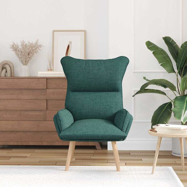 vidaXL Armchair Dark Green 69 x 74 x 93 cm Sherpa Fabric