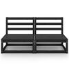 vidaXL Garden 2-Seater Sofa Black Solid Pinewood
