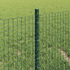 vidaXL Fence with Post Green 0.4 x 100 m Steel and PVC