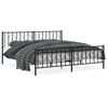 vidaXL Metal Bed Frame without Mattress with Footboard Black 193x203cm