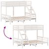 vidaXL Bunk Bed without Mattress 80x200/140x200 cm White Solid Wood