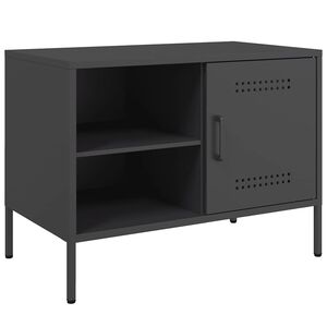 vidaXL TV Cabinet Black 68x39x50.5 cm Steel