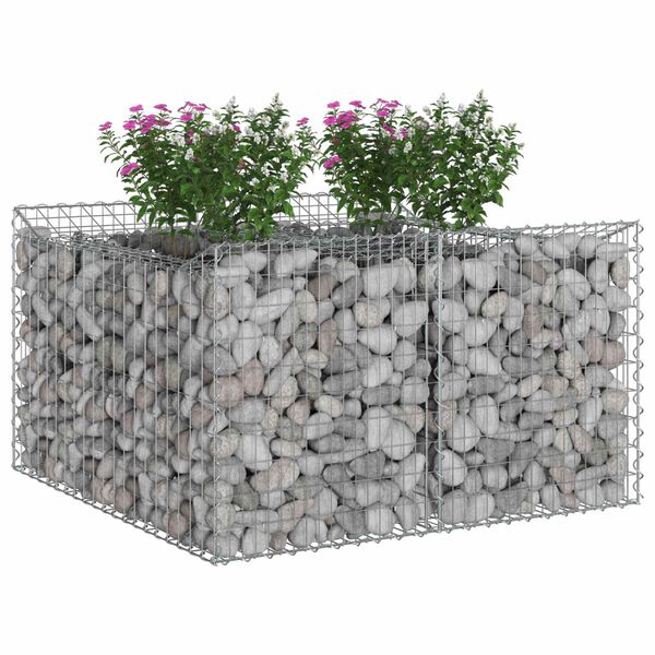vidaXL Gabion Raised Bed Silver 100 x 100 x 60 cm Galvanised Steel