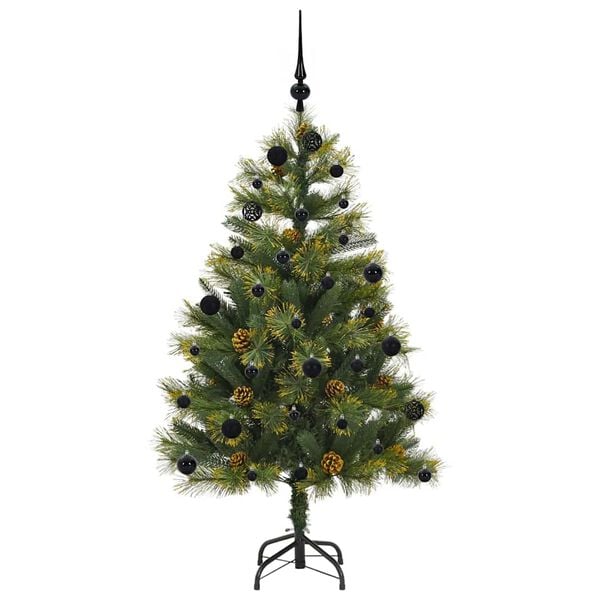 vidaXL Artificial Hinged Christmas Tree with Cones Green 150 cm