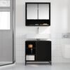 vidaXL Bathroom Cabinet Black Oak 65 x 33 x 60 cm Engineered Wood